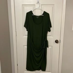 Green Midi Wrap Dress, 2X